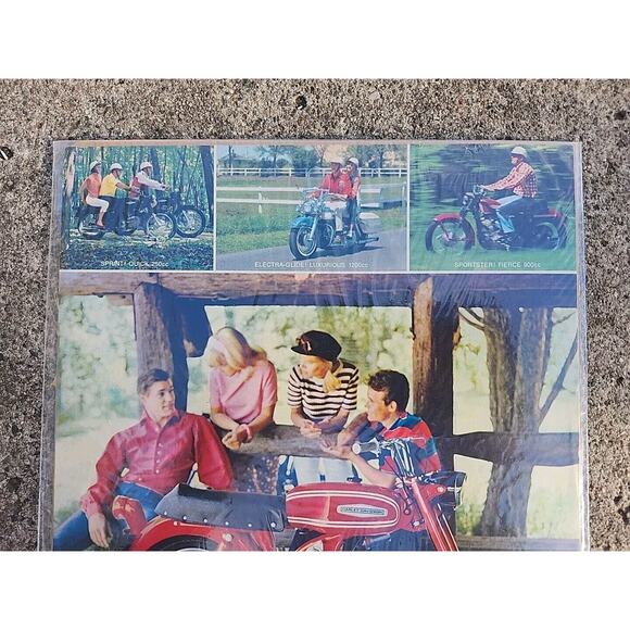 Vtg 1967 Harley Davidson Motorcycle "GO ADVENTURE" M-65 Print Ad Ephemera - Picture 2 of 4